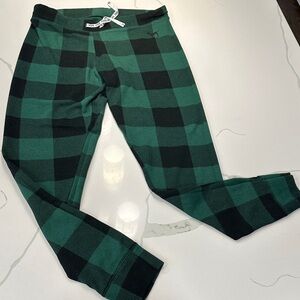 PINK Victoria’s Secret waffle pajama pants green black buffalo check size M 🖤💚